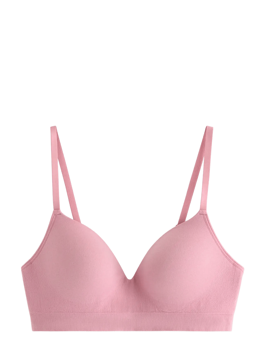 Lindex - Flora seamless wirefree bra - dark dusty pink - 1