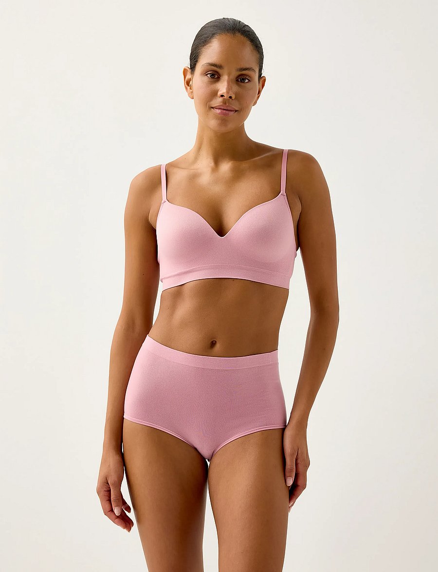 Lindex - Flora seamless wirefree bra - dark dusty pink - 0