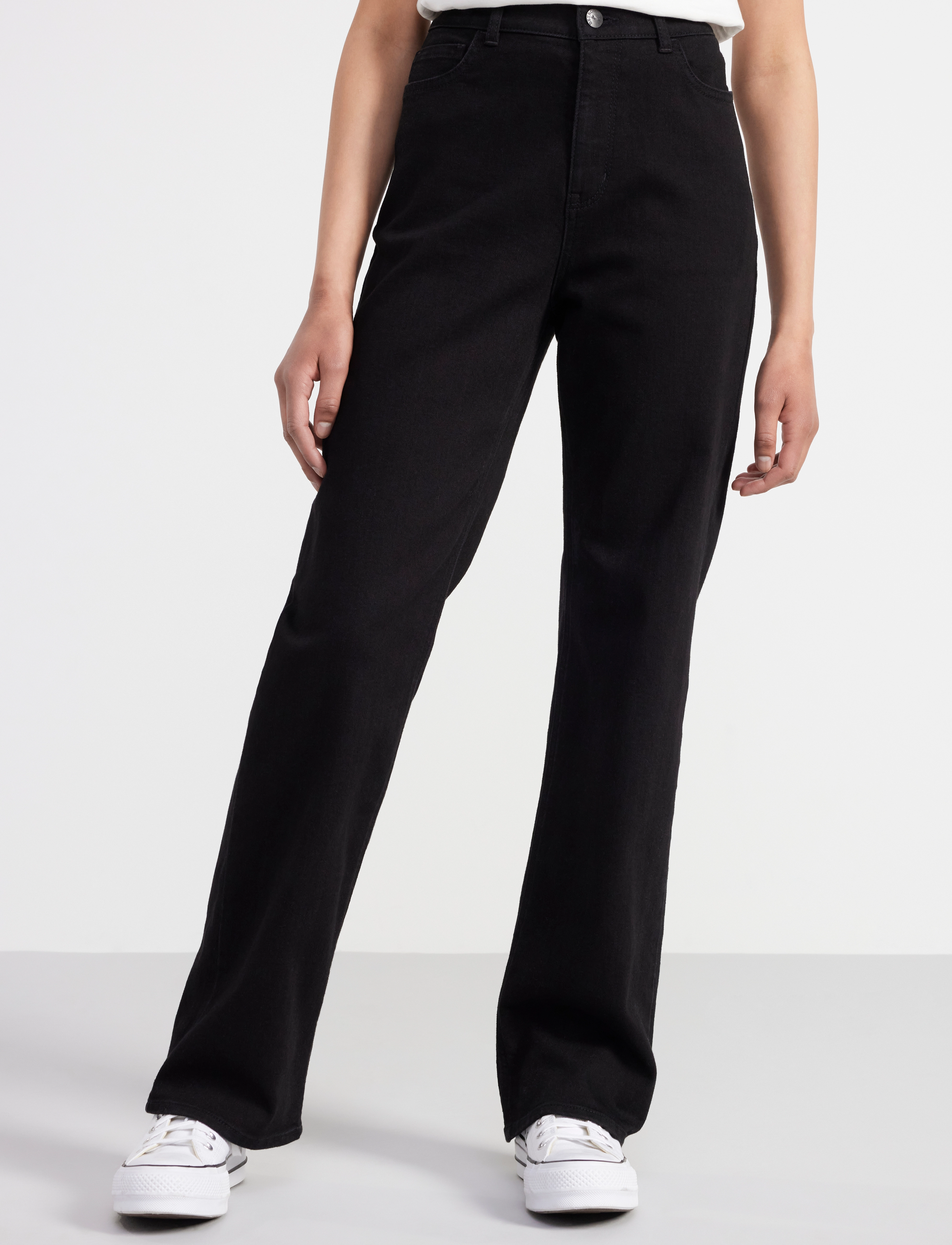 Lindex Trousers Denim Vanja Black Wid, 128, Jeans, Schwarz - Wide Kinder