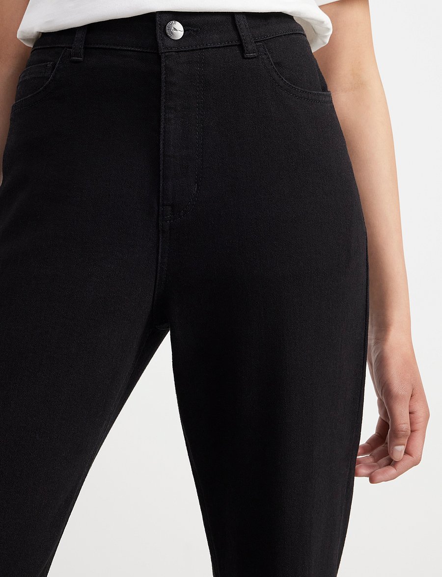 Lindex - Trousers denim Vanja black wid - hosen mit weitem bein - black - 4