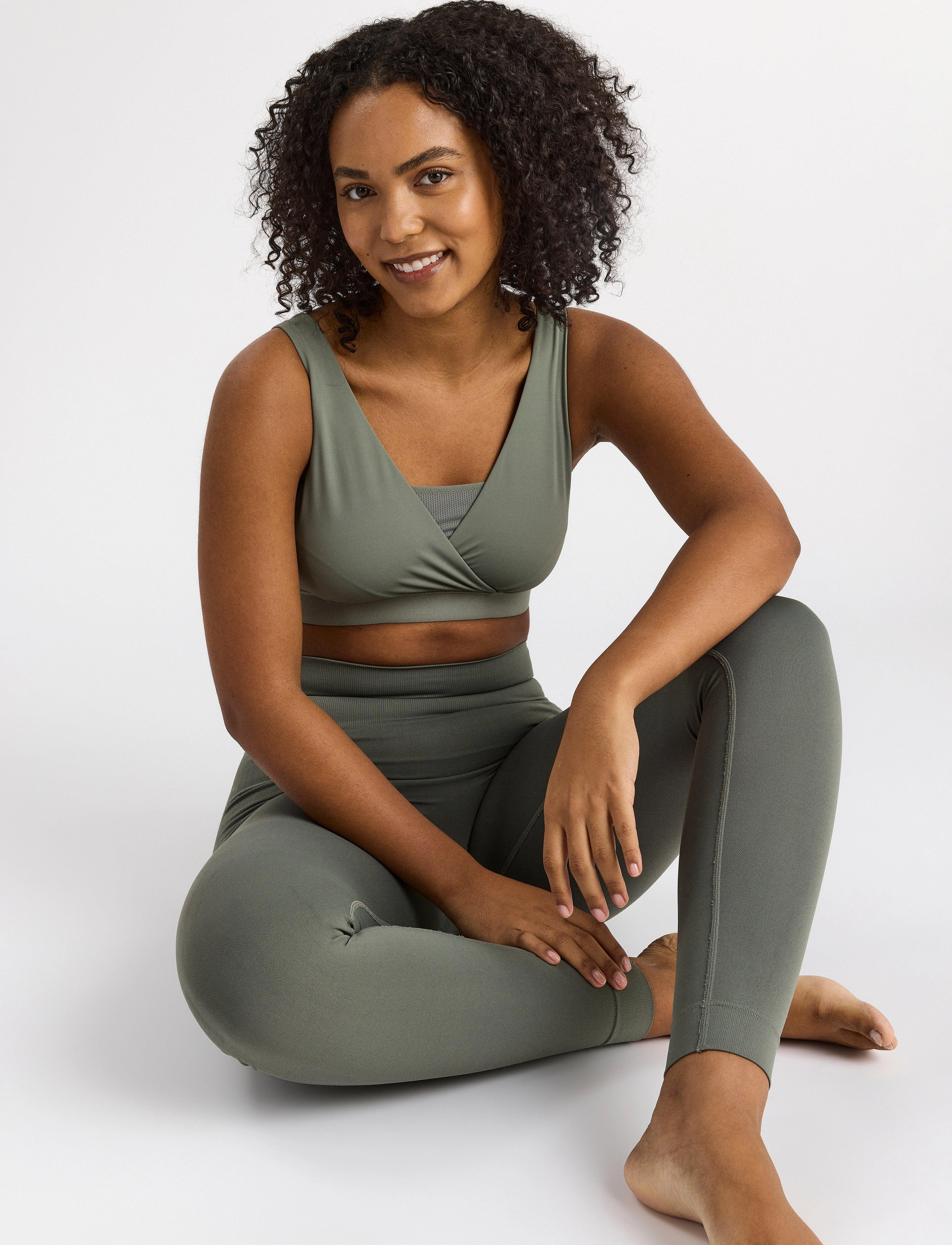 Lindex Sport Bra Naima Nursing wrap - Rinnahoidjad - DARK GREEN / grey