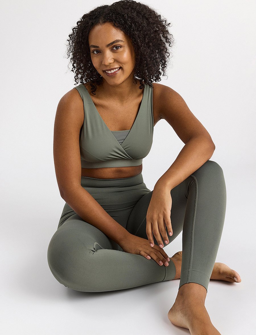 Lindex - Sport Bra Naima Nursing wrap - trainingskleidung - dark green - 0