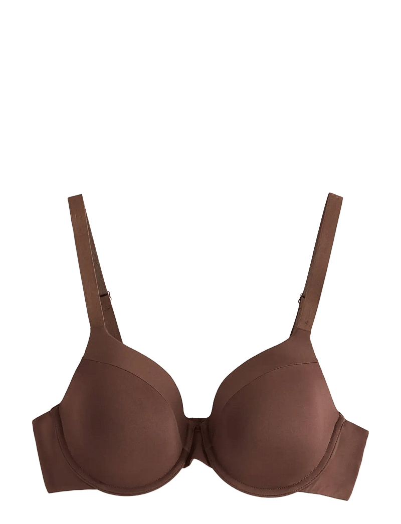 Lindex - Dahlia t-shirt bra - vollschalen-bh - dark brown - 0