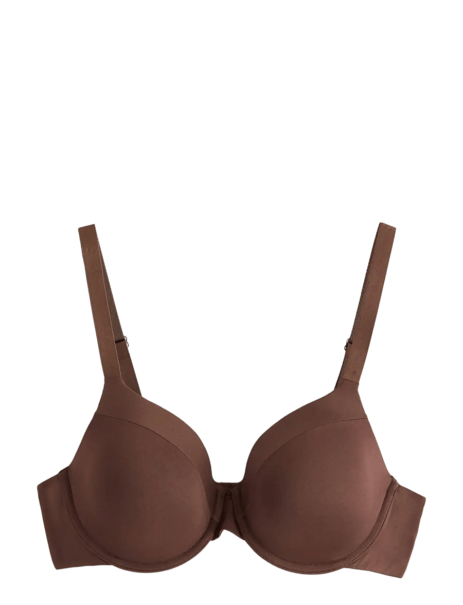 Lindex - Dahlia t-shirt bra - biustonosze full cup - dark brown - 0