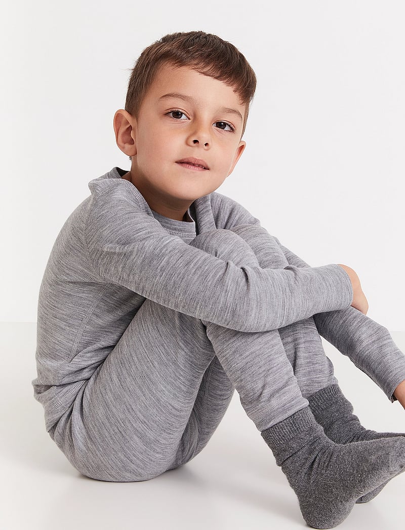 Lindex - Long-sleeved top in merino wool - grey melange - 3