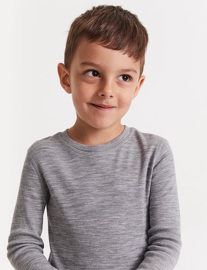 Lindex - Long-sleeved top in merino wool - grey melange - 4