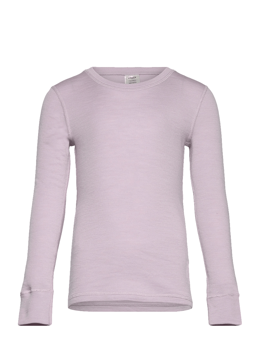 Lindex - Long-sleeved top in merino wool - aluskihina kantavad alussärgid - light lilac - 0
