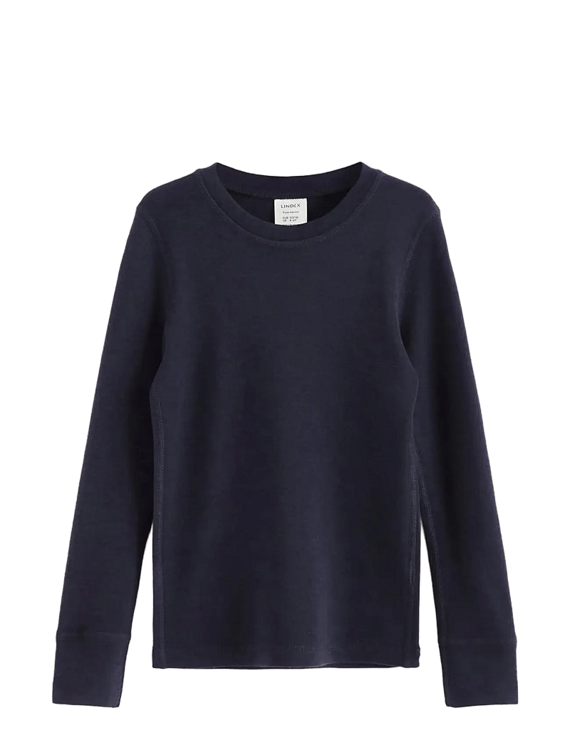 Lindex - Top merino wool solid - alusriided beebidele - navy - 1