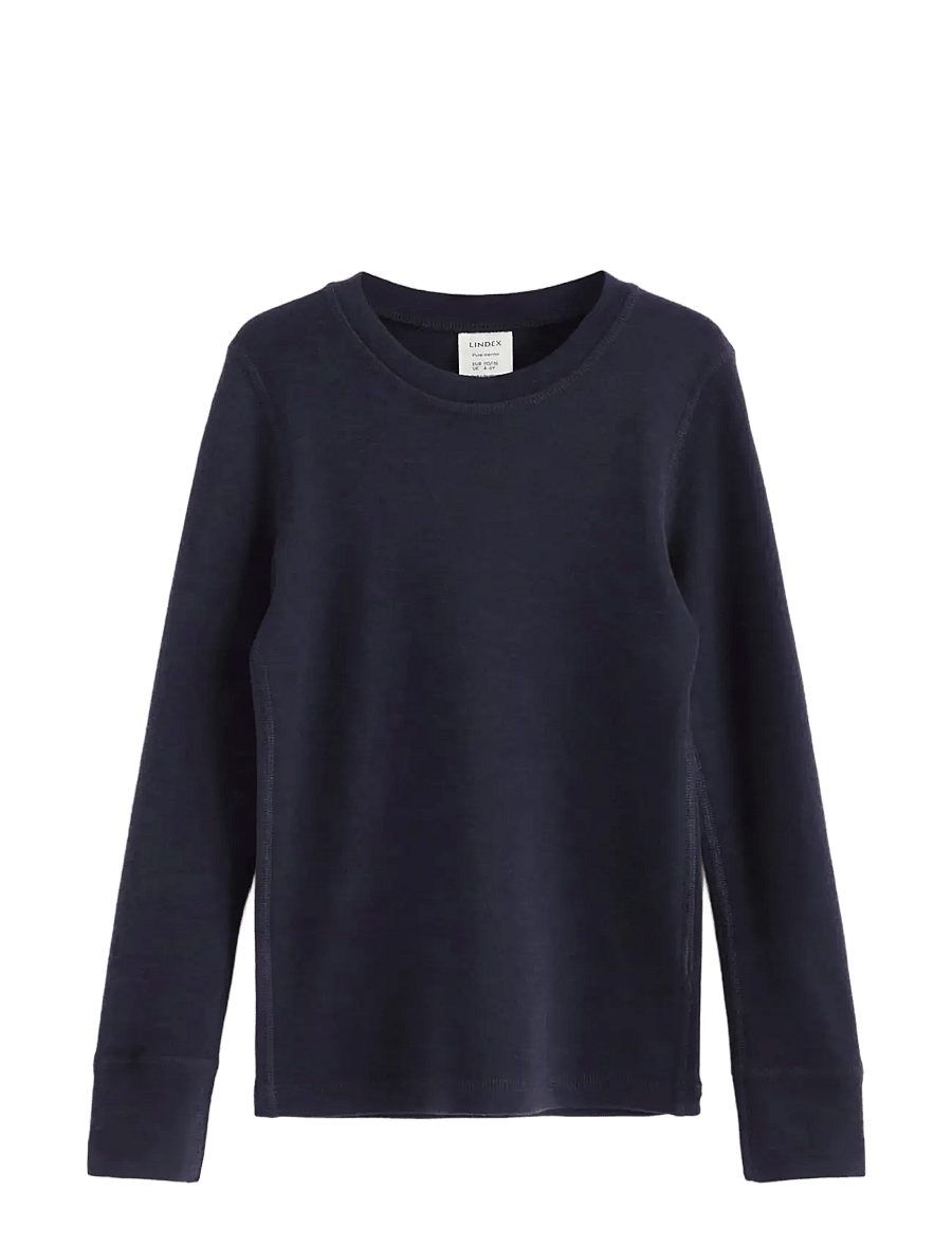 Lindex - Long-sleeved top in merino wool - aluskihina kantavad alussärgid - navy - 1