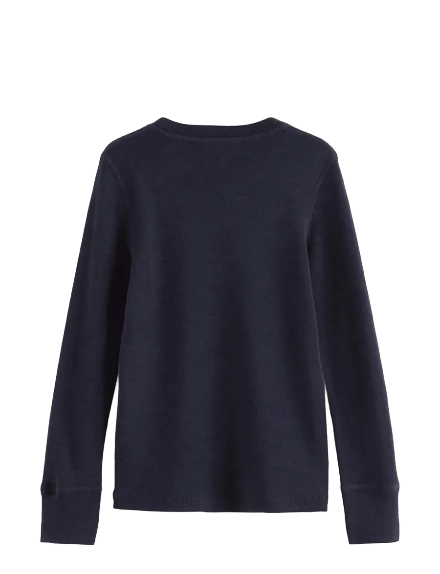 Lindex - Long-sleeved top in merino wool - aluskihina kantavad alussärgid - navy - 2