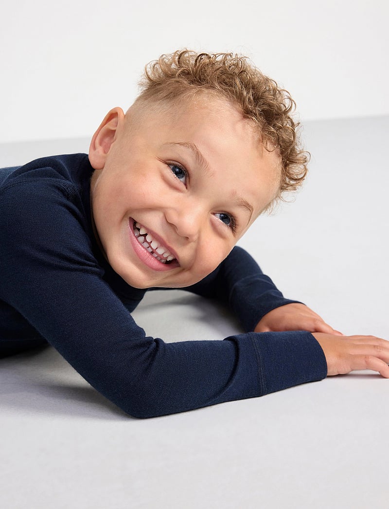 Lindex - Top merino wool solid - alusriided beebidele - navy - 4