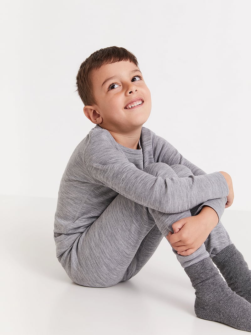 Lindex - Longjohns merino wool solid - aluskihina kantavad püksid - grey melange - 3
