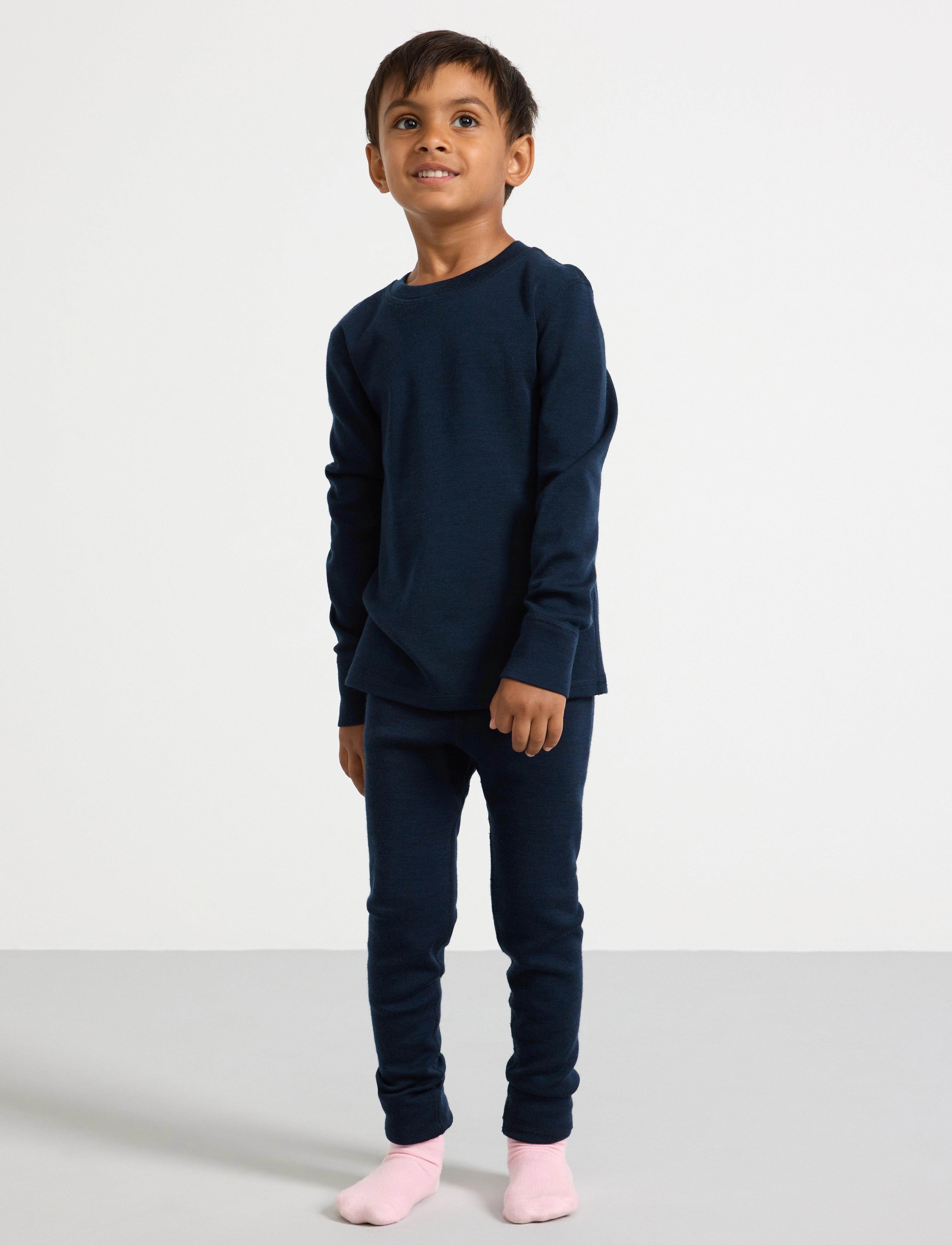 Lindex Longjohns merino wool solid - Hosen - NAVY / blue