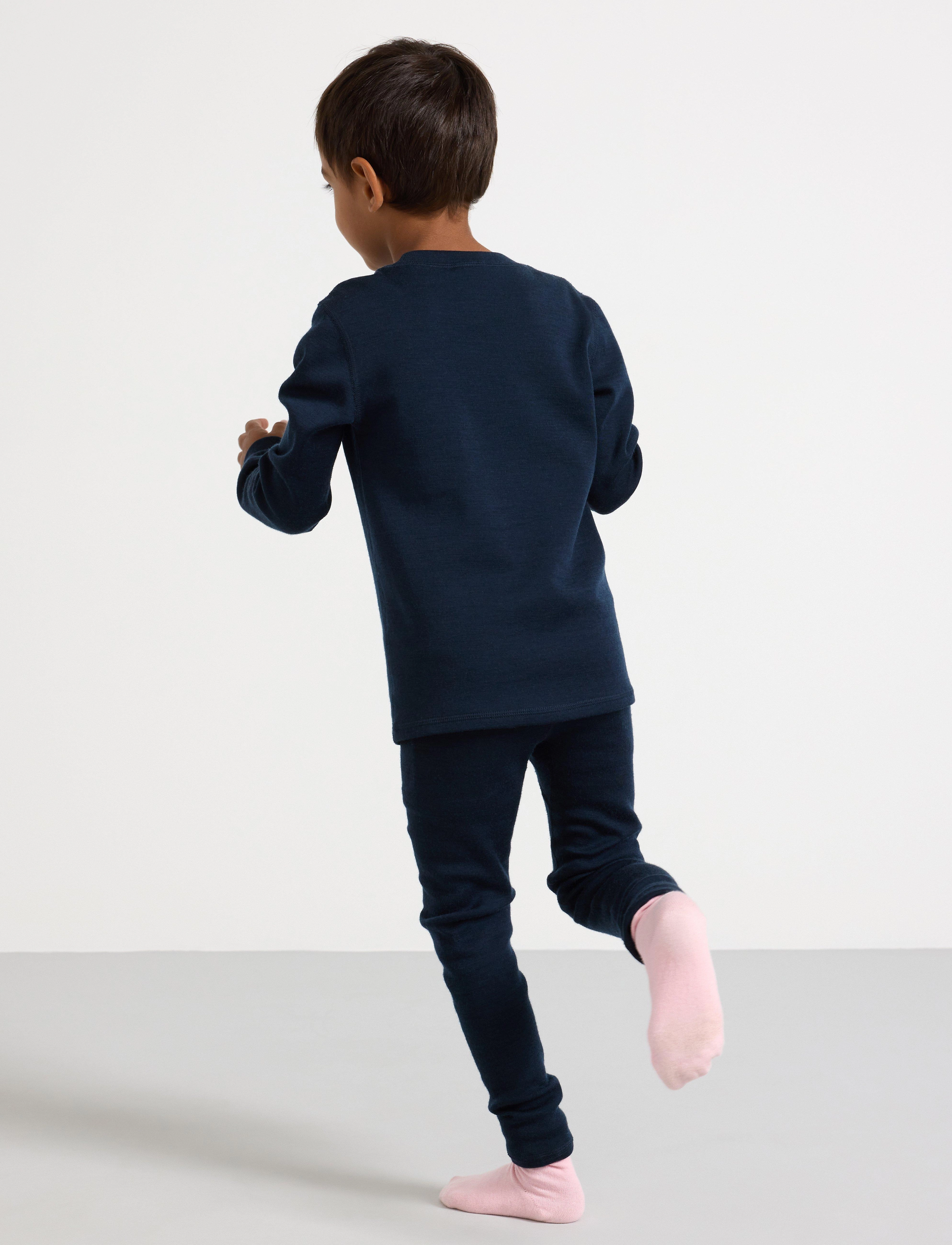 Lindex - Long johns in merino wool - navy - 3