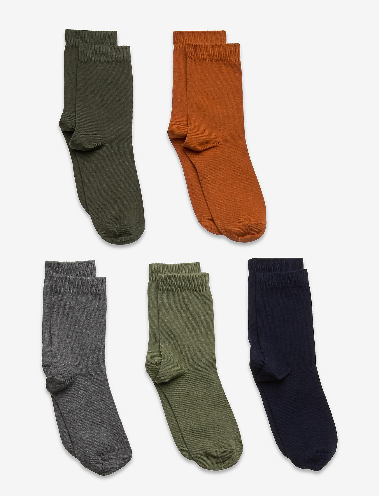 Lindex - Socks 5p BB plain fashion col - dusty orange - 0