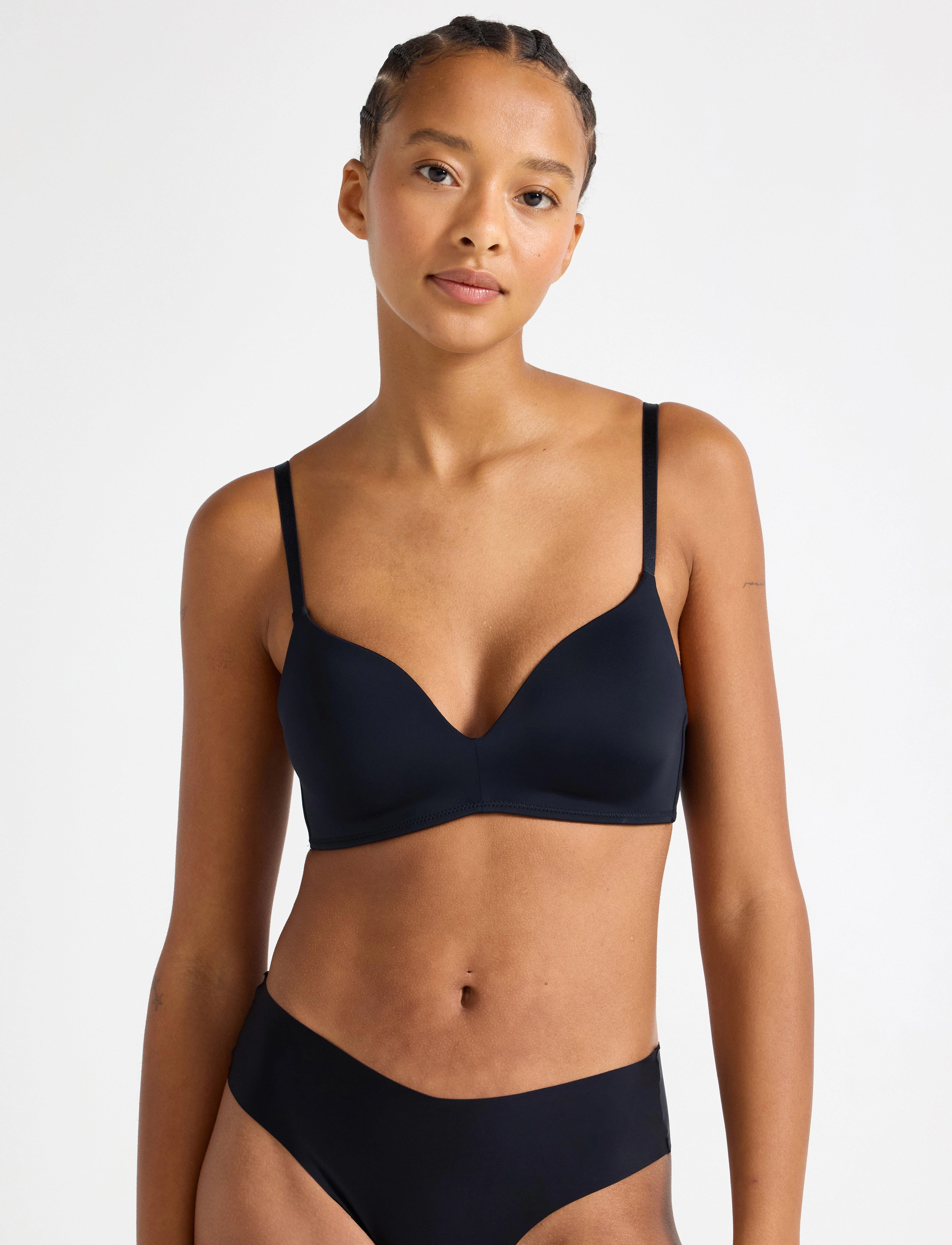 Lindex Flora Spileløs Bh, 80 D, Soft Bras, Schwarz - Non Wired Frauen