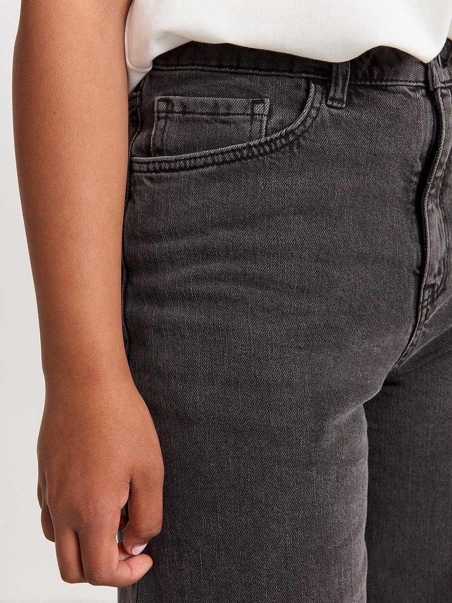 Lindex - Trousers denim Viola black ext - hosen mit weitem bein - black - 5