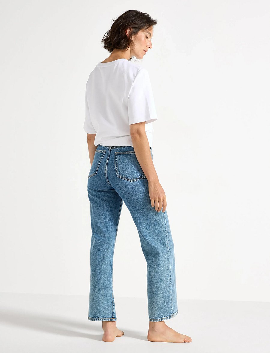Lindex - WIDE Hanna cropped jeans with light stretch - raka jeans - denim blue - 3