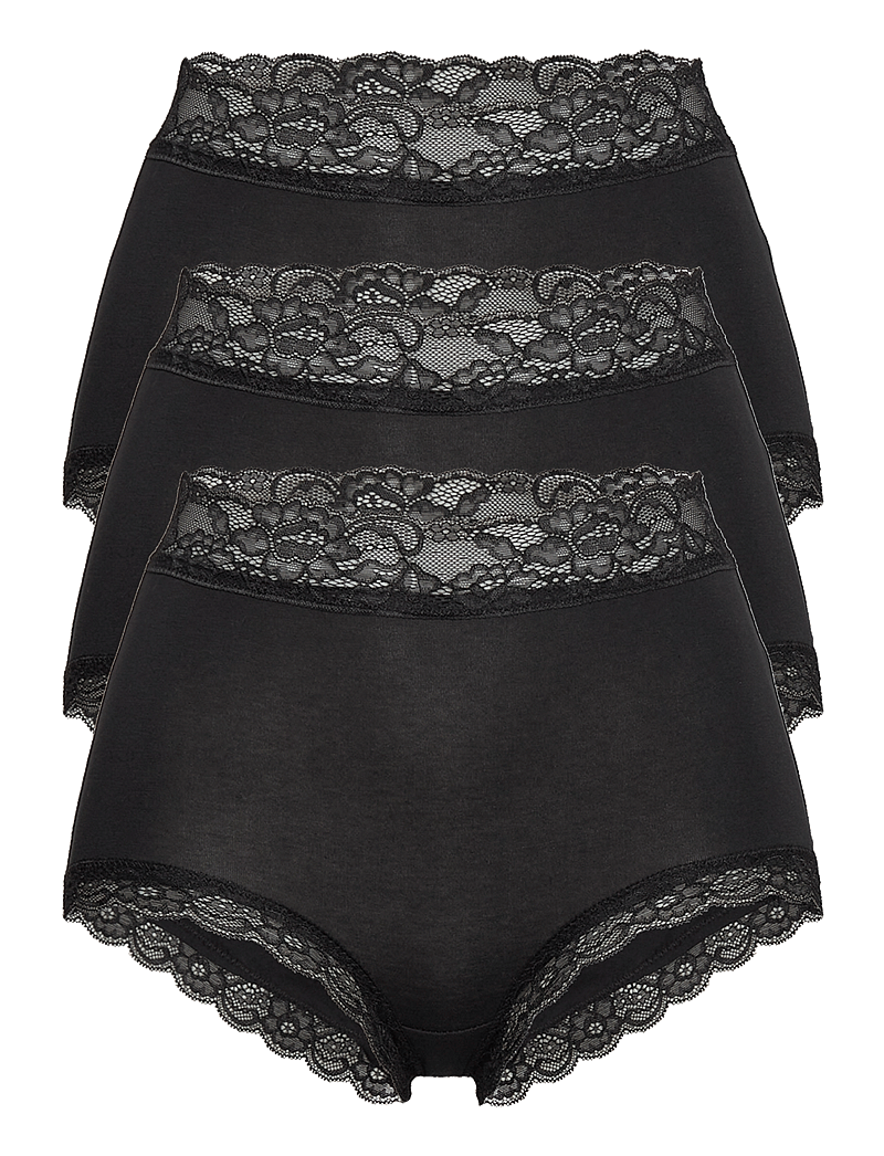 Lindex - Brief 3 pack Emelie lace high - hipsters & hotpants - black - 1