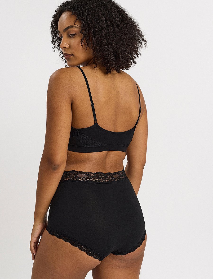 Lindex - Brief 3 pack Emelie lace high - hipsters & hotpants - black - 2