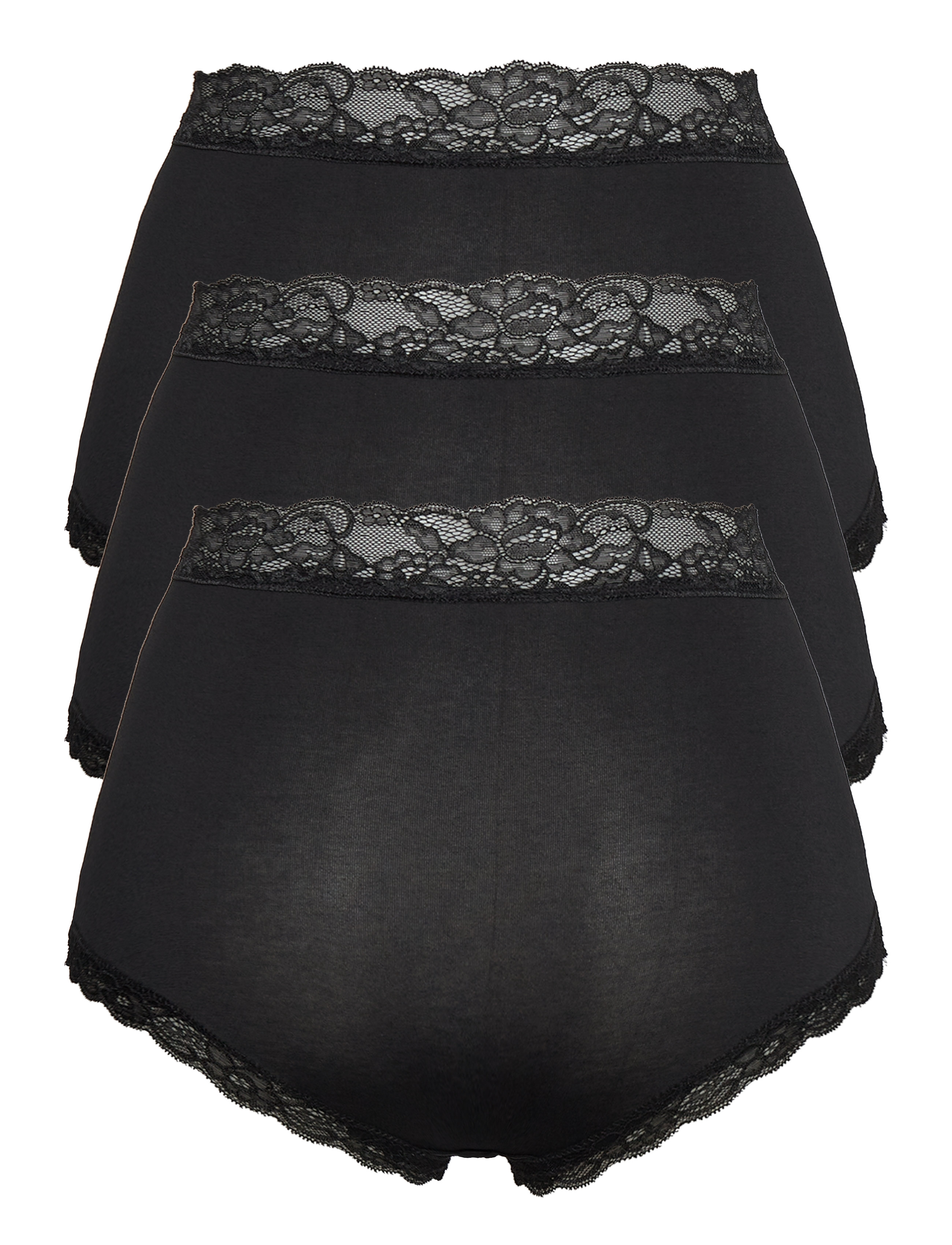 Lindex - Brief 3 pack Emelie lace high - laveste priser - black - 5
