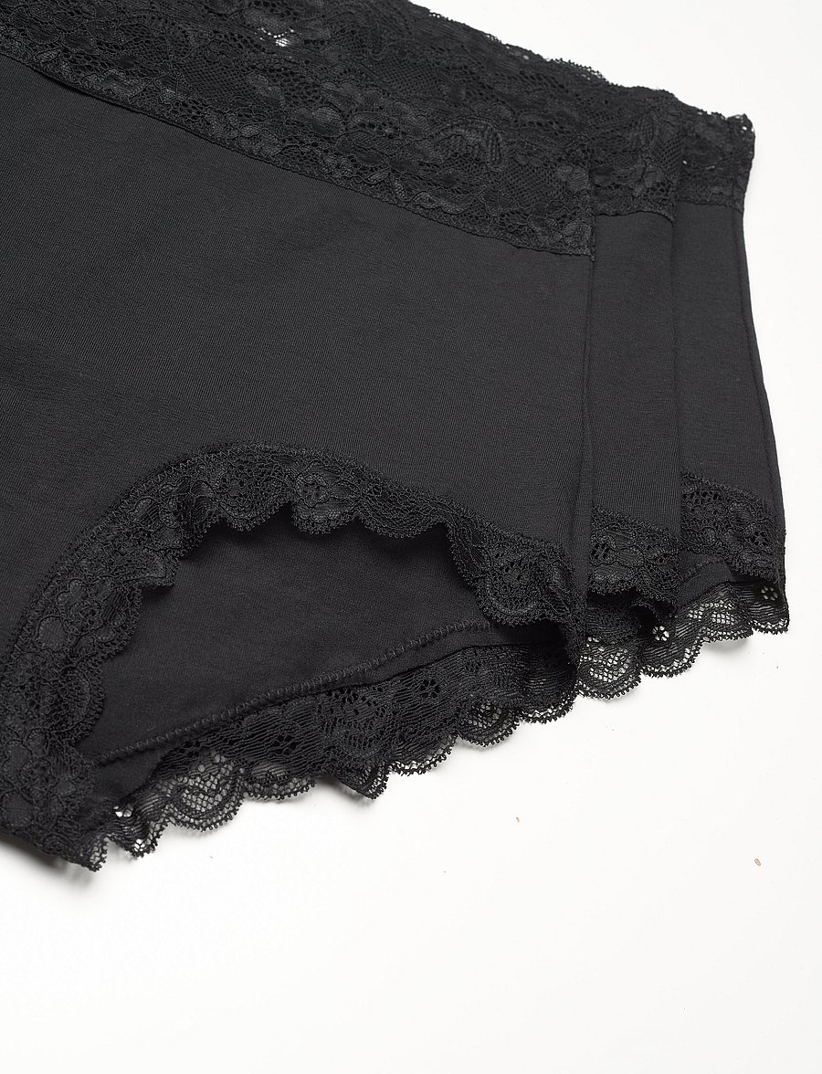 Lindex - Brief 3 pack Emelie lace high - hipsters & hotpants - black - 4