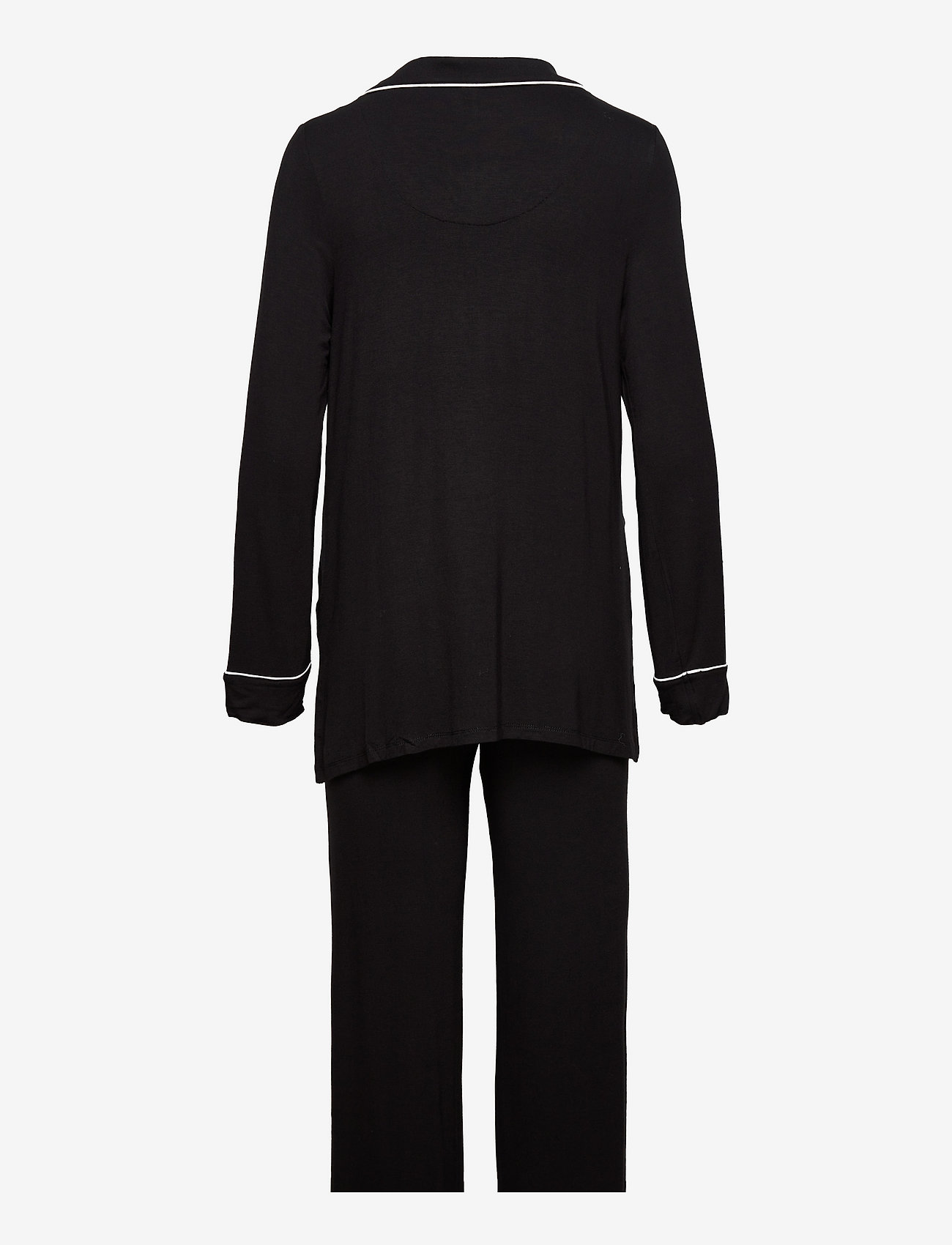 Lindex - Maternity Soft Piping Pj Jerse - fødselsdagsgaver - black - 2