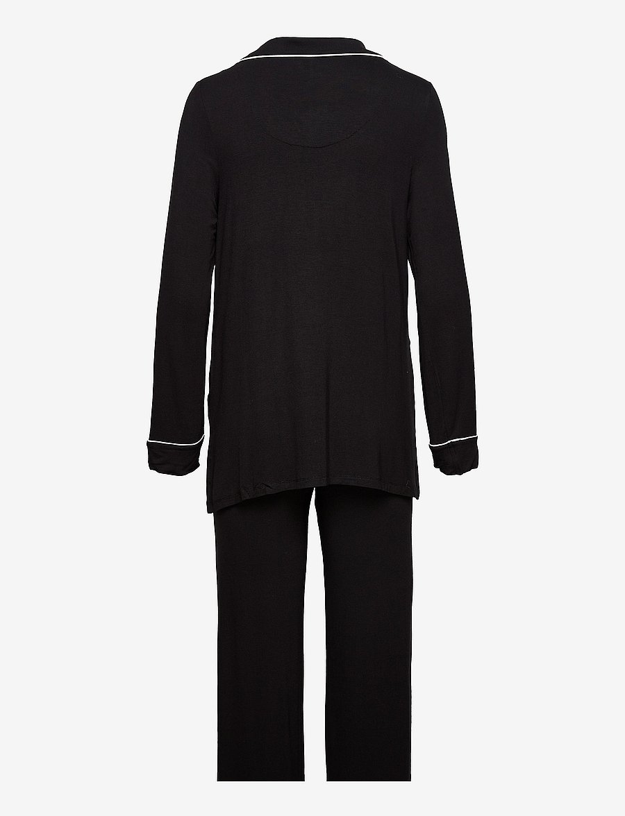 Lindex - Maternity Soft Piping Pj Jerse - pesu ja aluspesu - black - 2