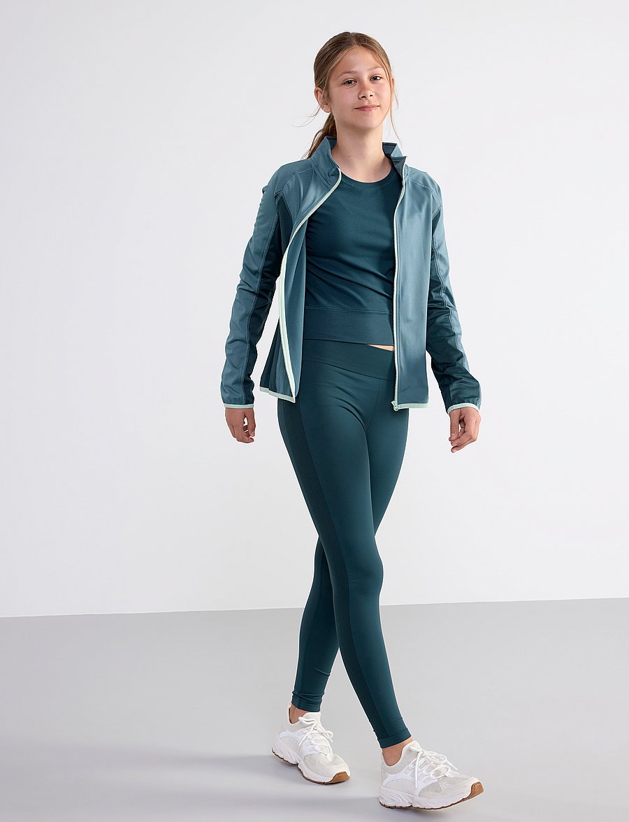 Lindex - Top active wear cropped - rudens apģērbi - dk turquoise - 3