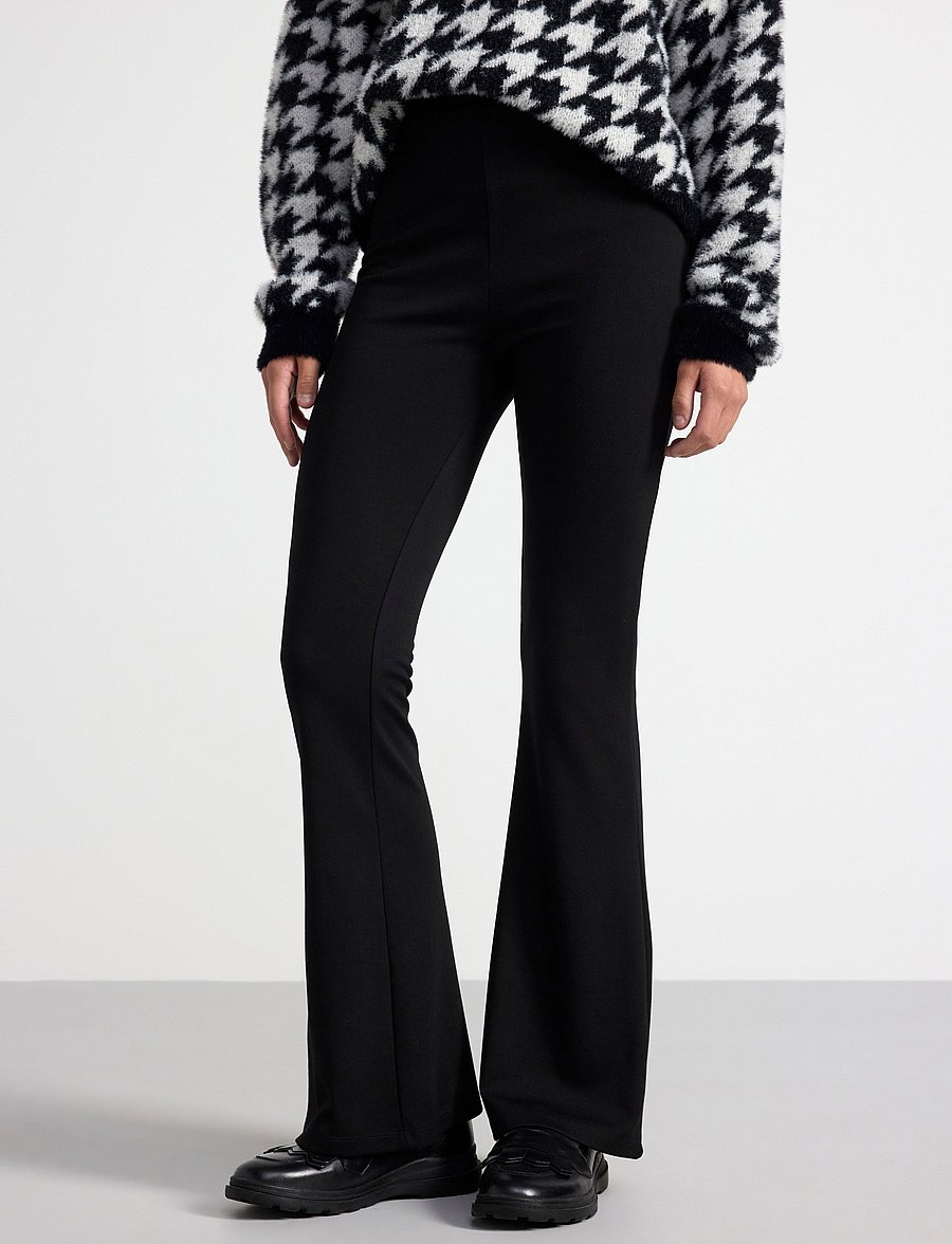 Lindex - Flared jersey trousers with high waist - einkaufen nach alter von - black - 0