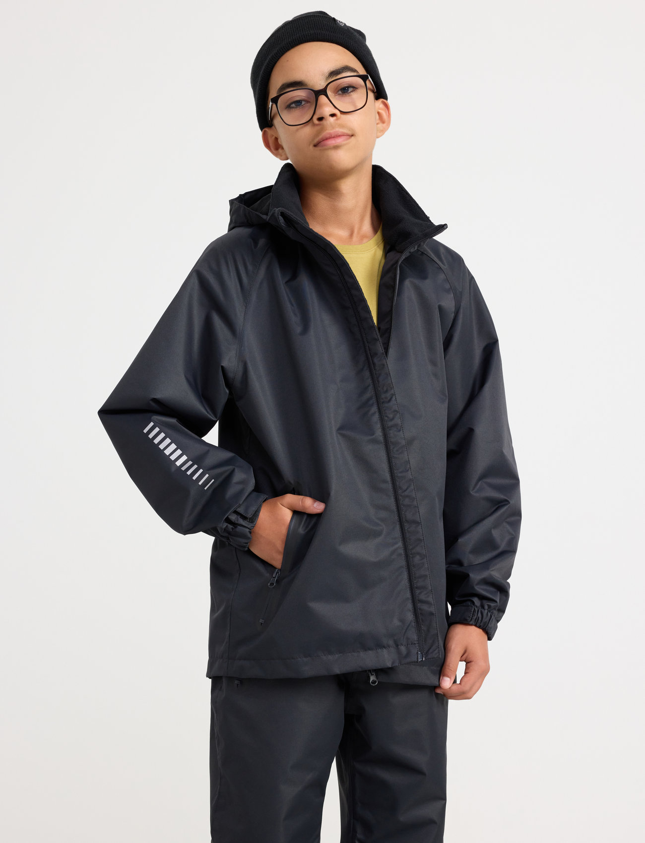 Lindex - Rain jacket school kids - vestes de pluie - black - 0