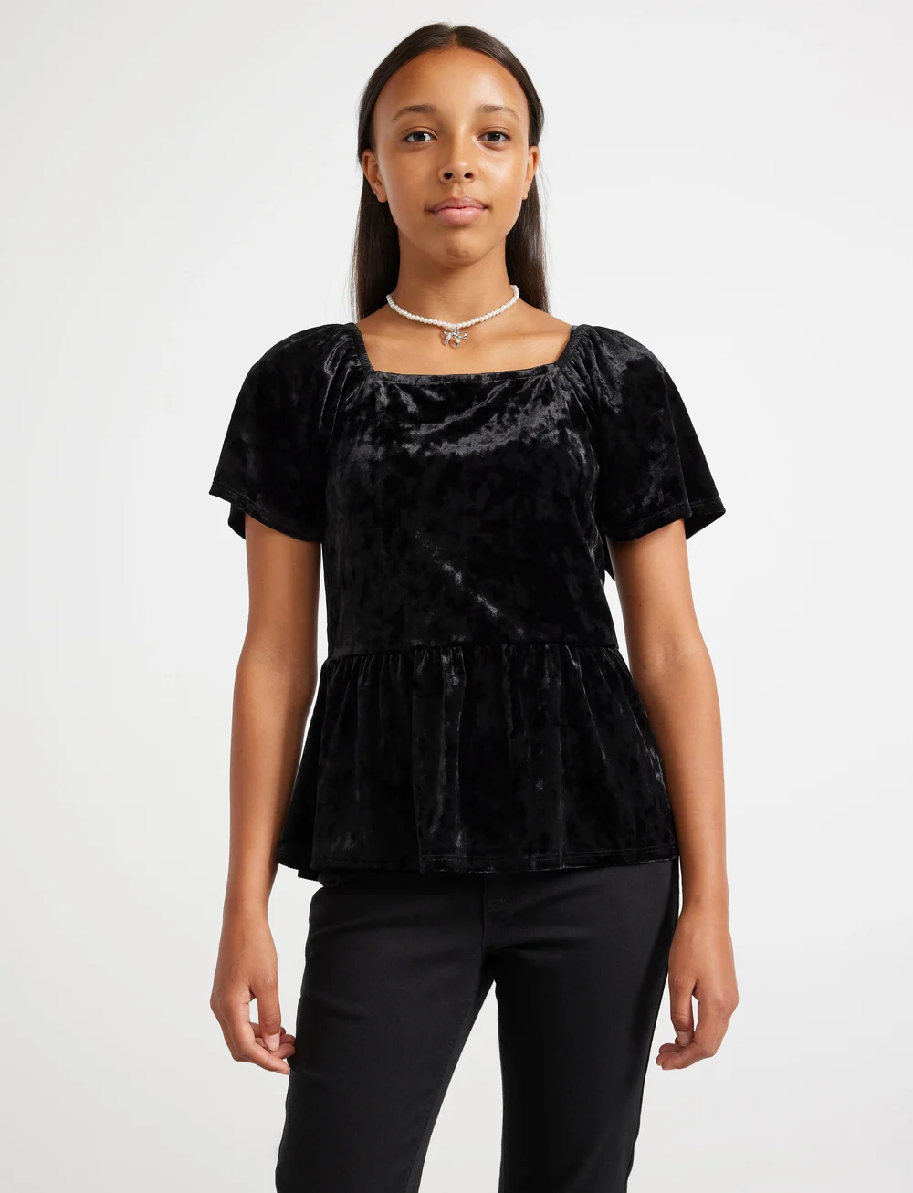 Lindex - Trousers denim Freja black fla - bootcut jeans - black - 0