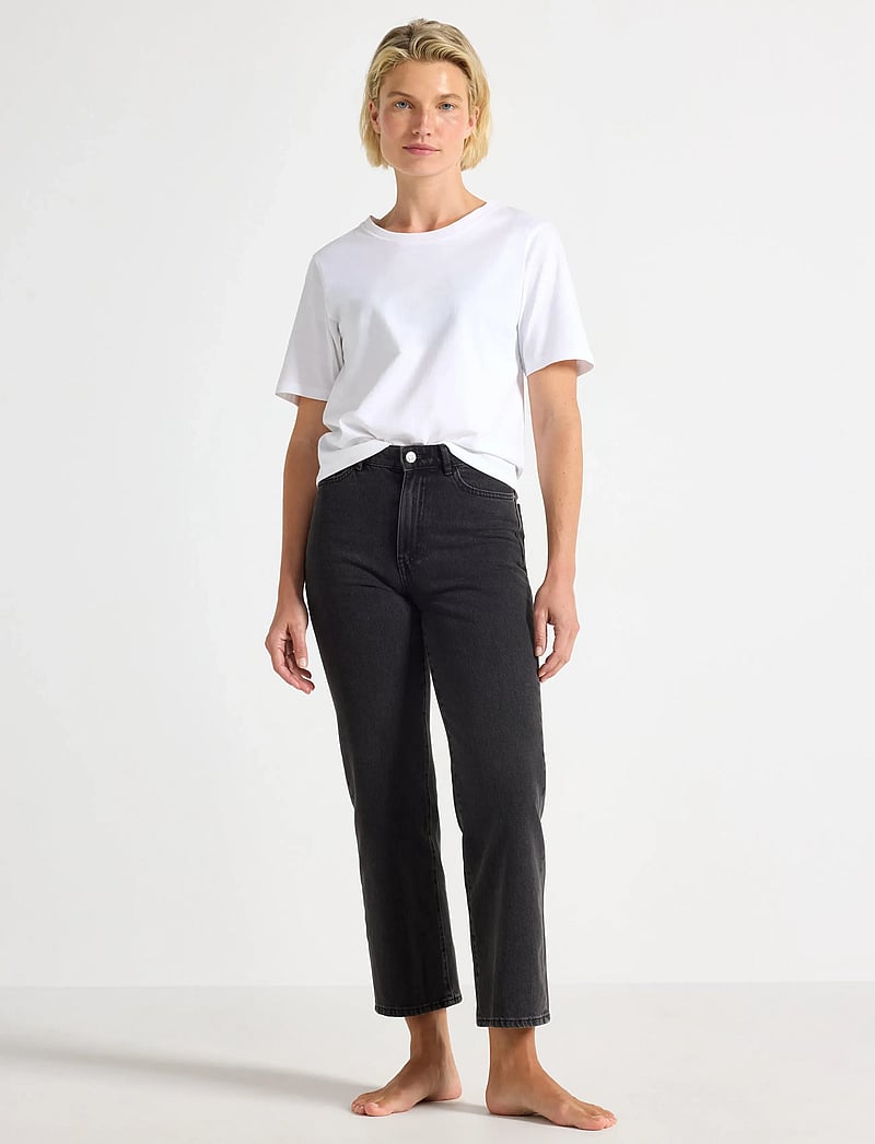 Lindex - Trousers denim Hanna black - raka jeans - black - 0