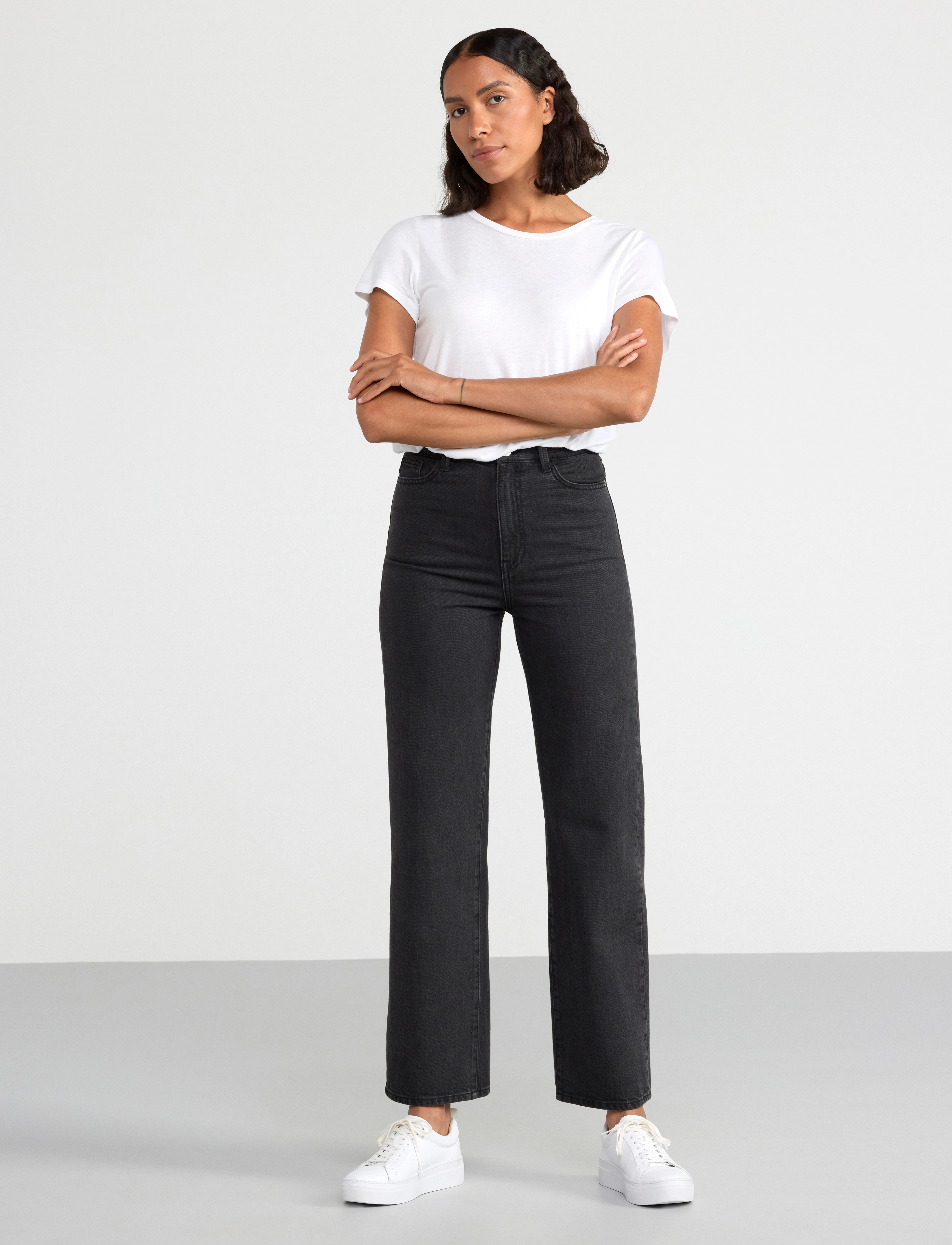 Lindex - Trousers denim Hanna black - straight jeans - black - 5