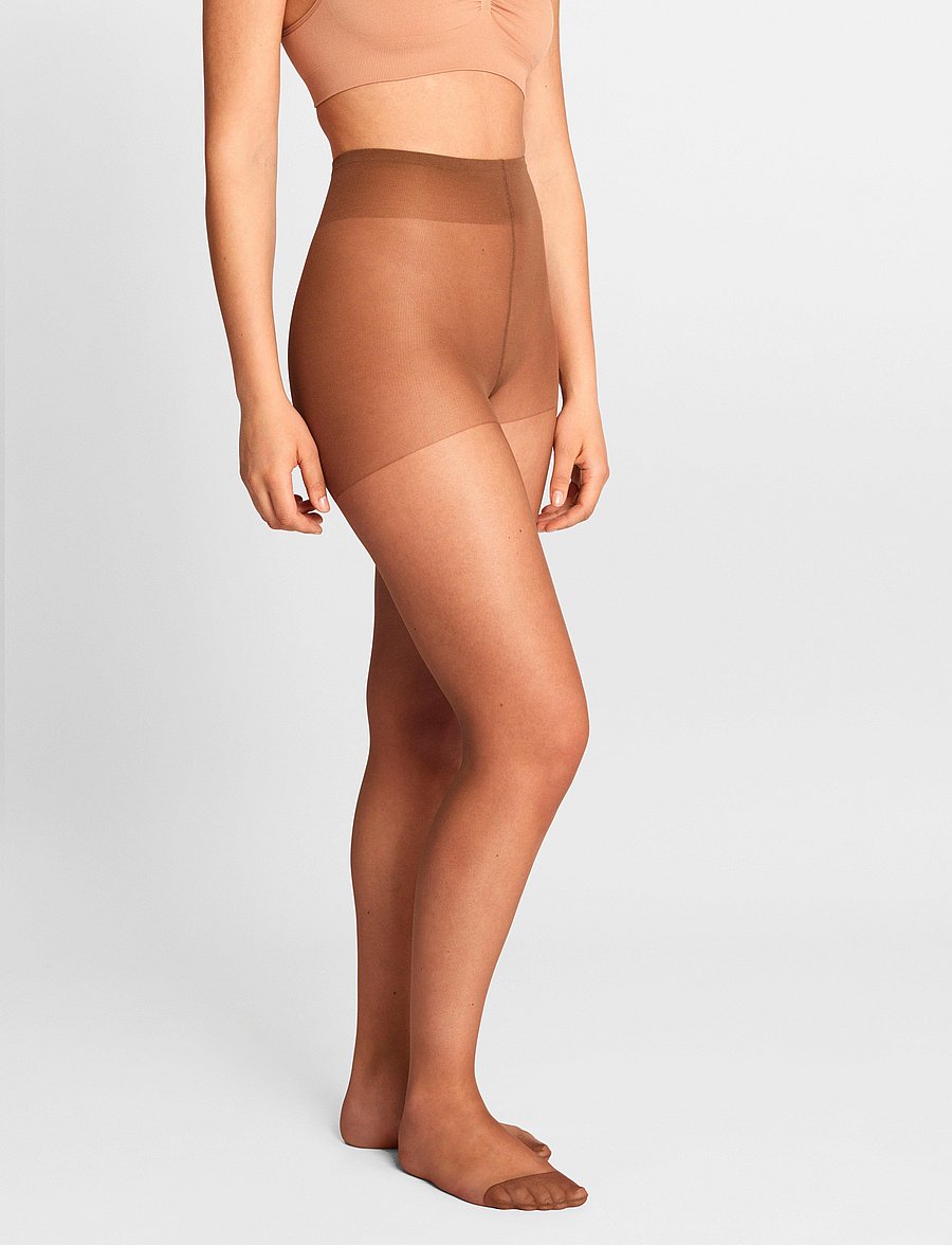 Lindex - Comfort waist semi shine tights 15 denier - særlige begivenheder - light brown - 0