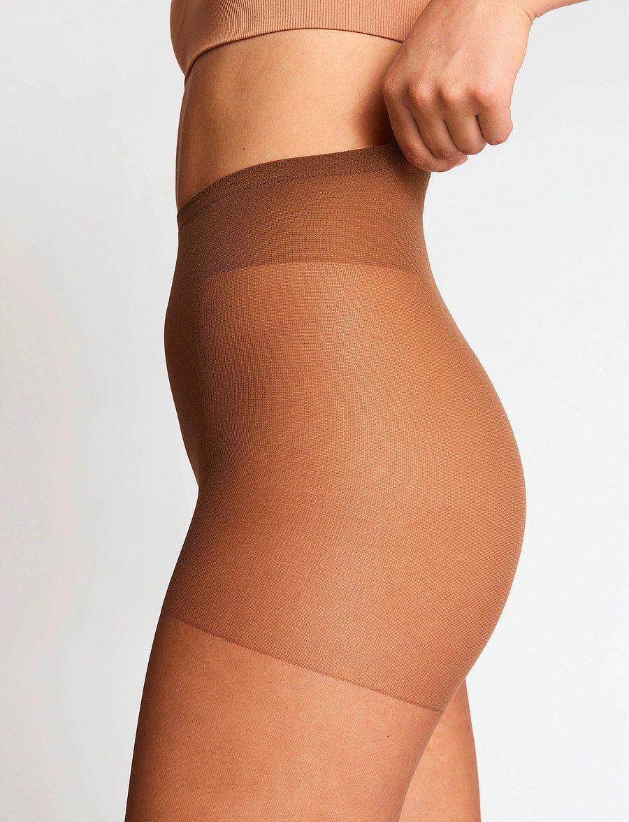 Lindex - Comfort waist semi shine tights 15 denier - særlige begivenheder - light brown - 4