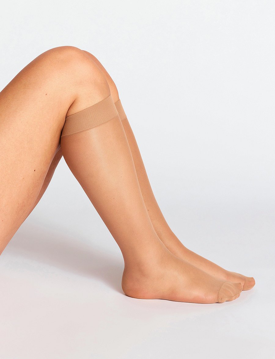 Lindex - 2-pack knee-high socks 20 denier - kniestrümpfe - beige - 3