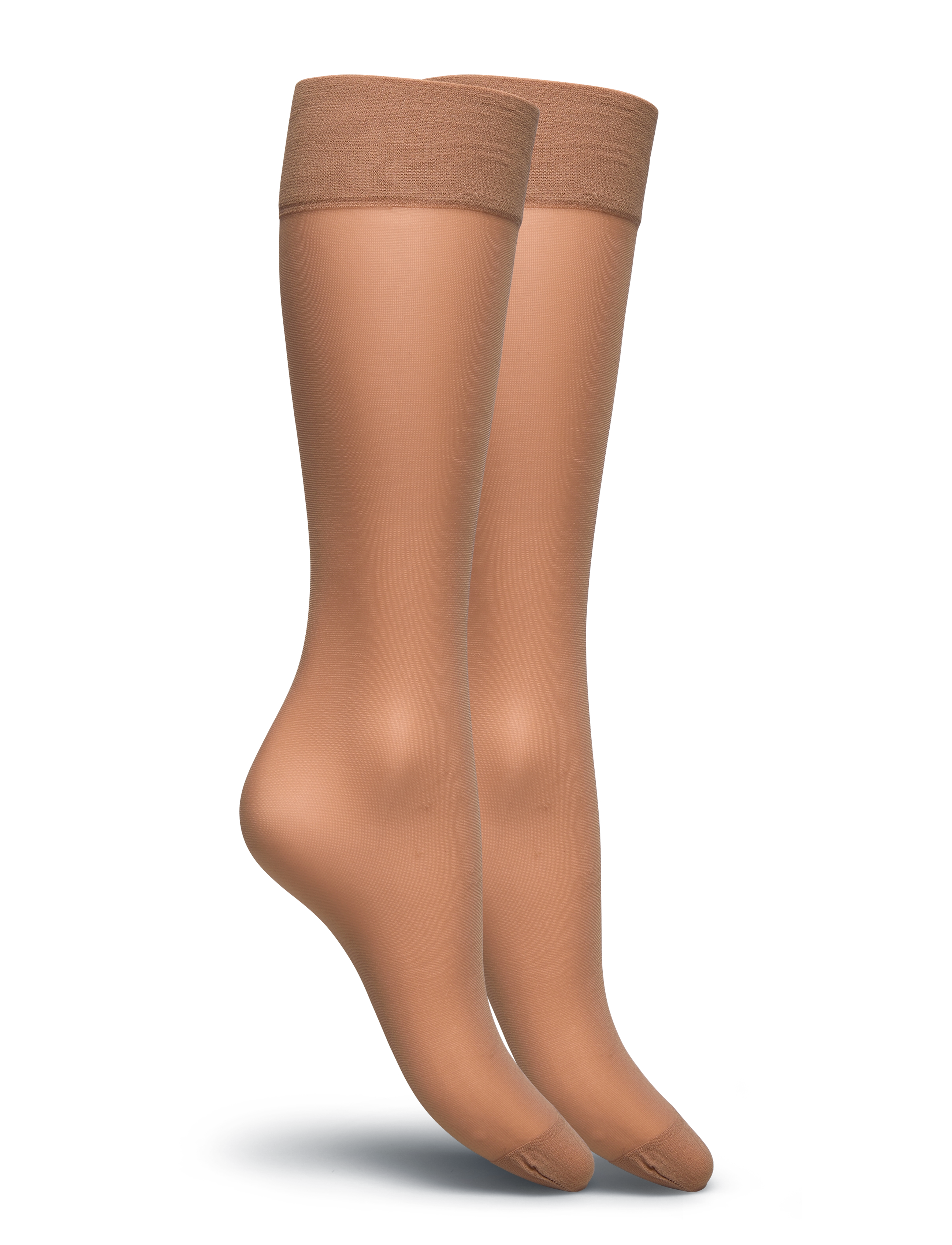 Lindex - 2-pack knee-high socks 20 denier - knæstrømper - beige - 5