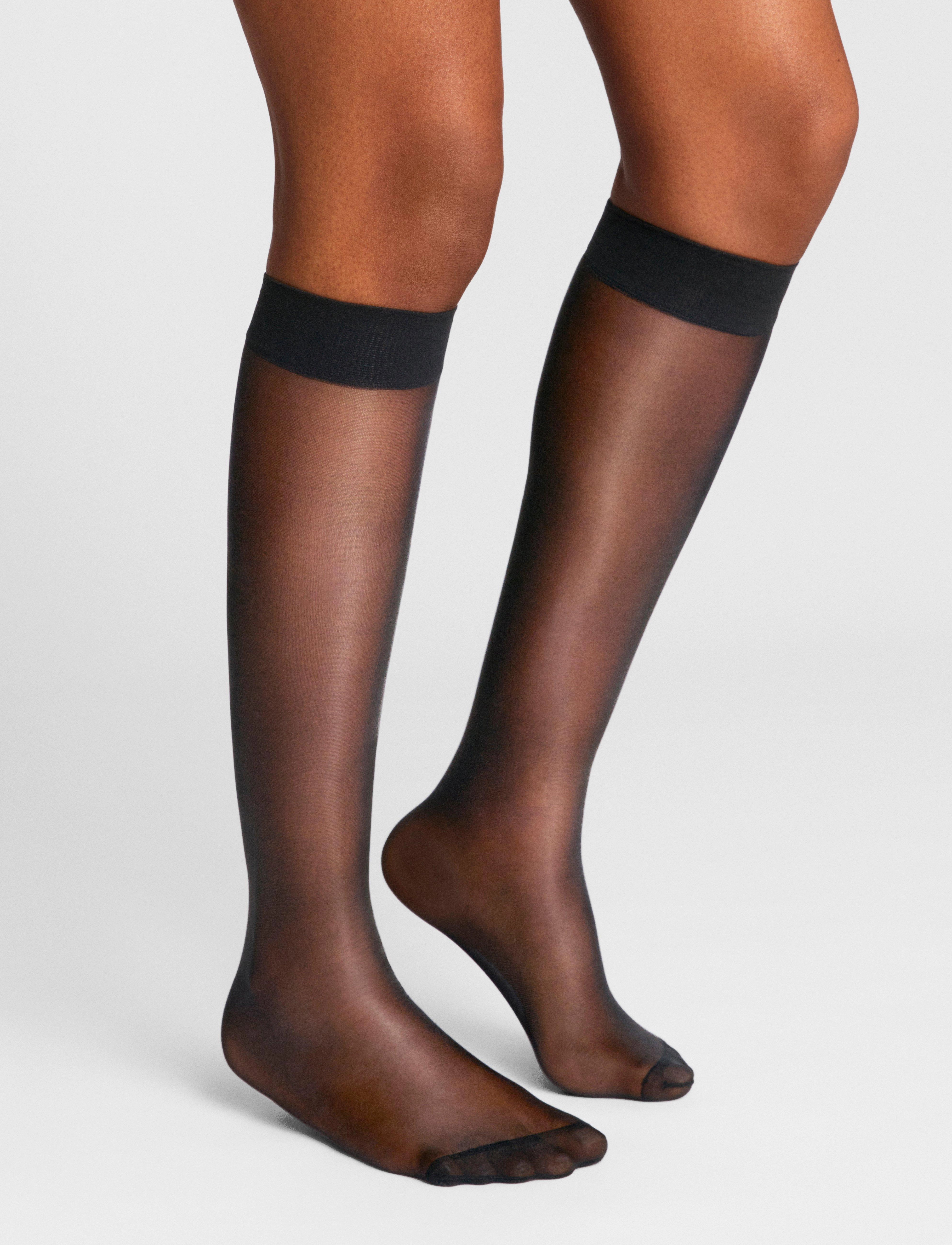Lindex 2-Pack Knee-High Socks 20 Denier, 36/42, Socks, Schwarz - Knee High Frauen