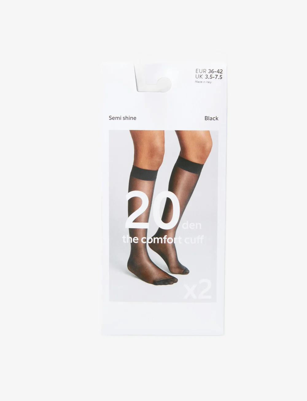 Lindex - Knee high 20 den 2 p The comfo - knæstrømper - black - 4