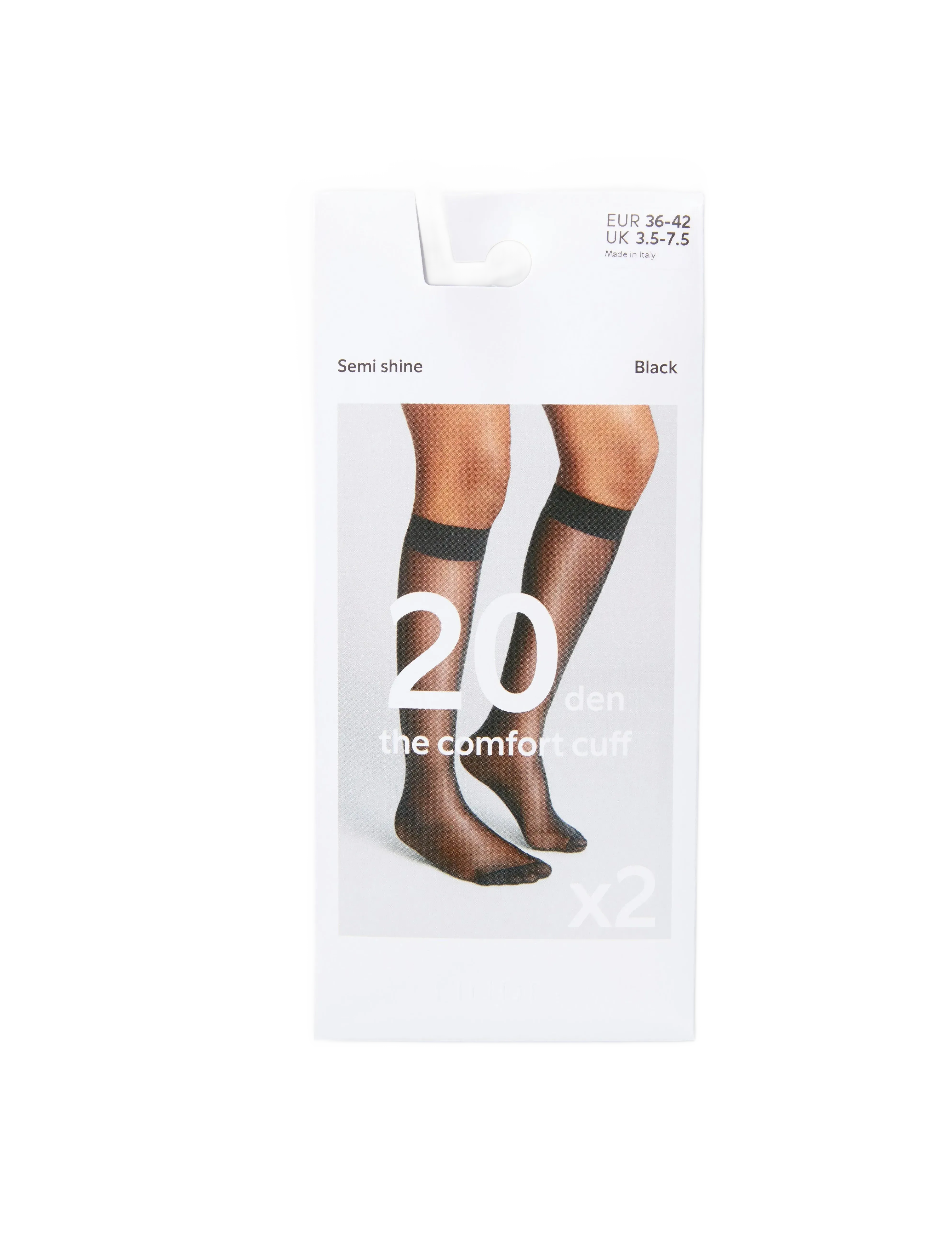 Lindex - 2-pack knee-high socks 20 denier - põlvikud - black - 4
