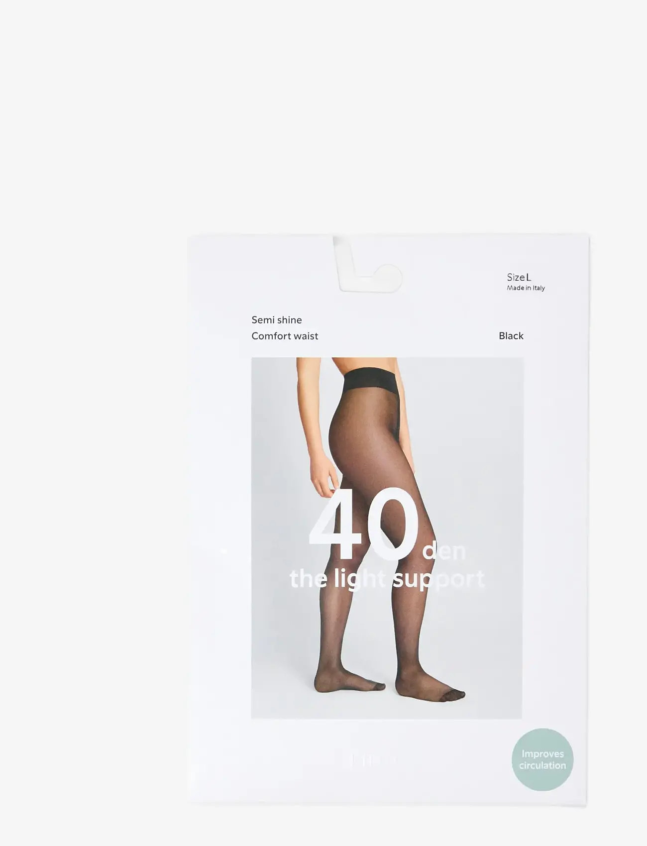 Lindex - Light support tights 40 denier - særlige begivenheder - black - 3