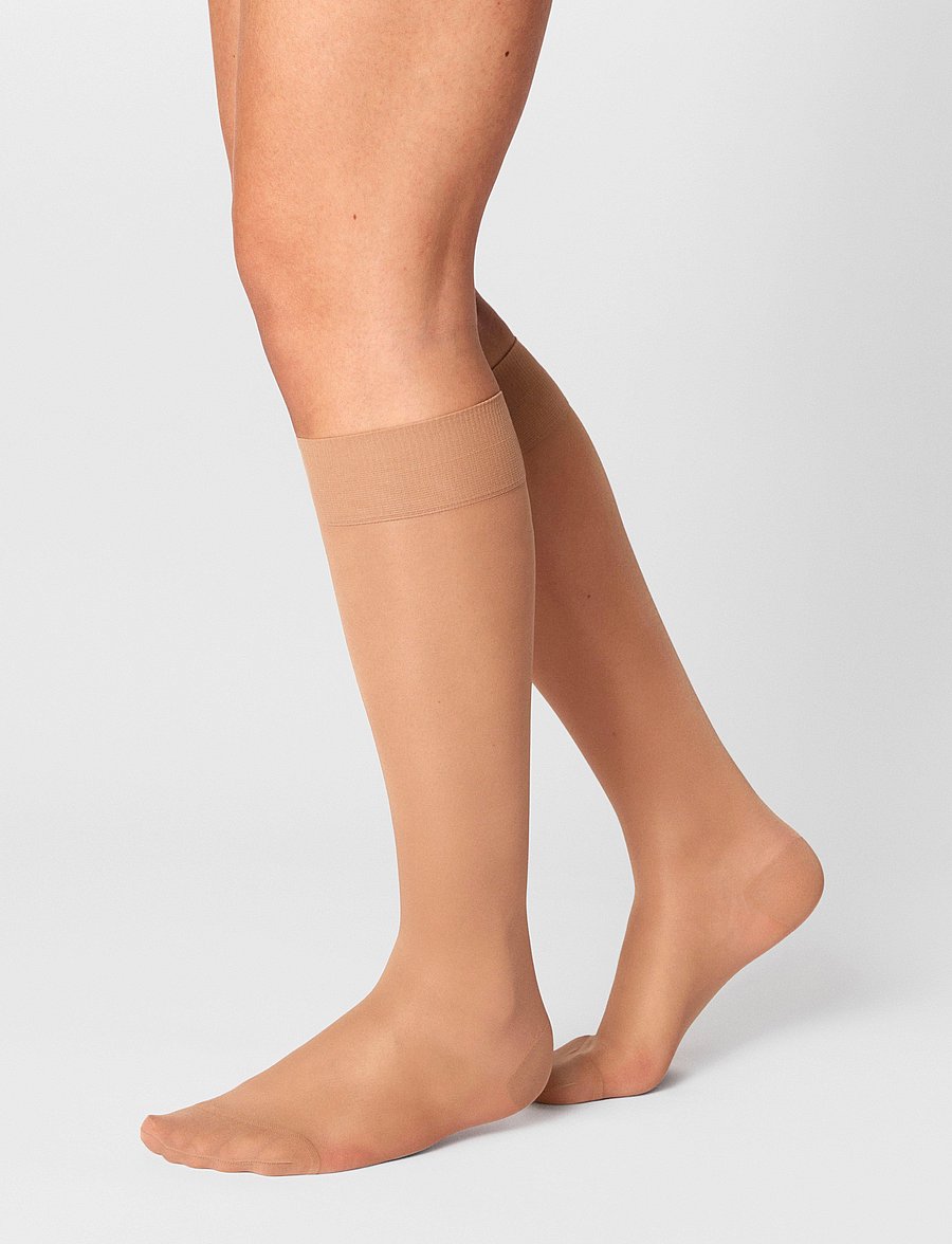 Lindex - Knee high 40 den The support - knæstrømper - light beige - 0