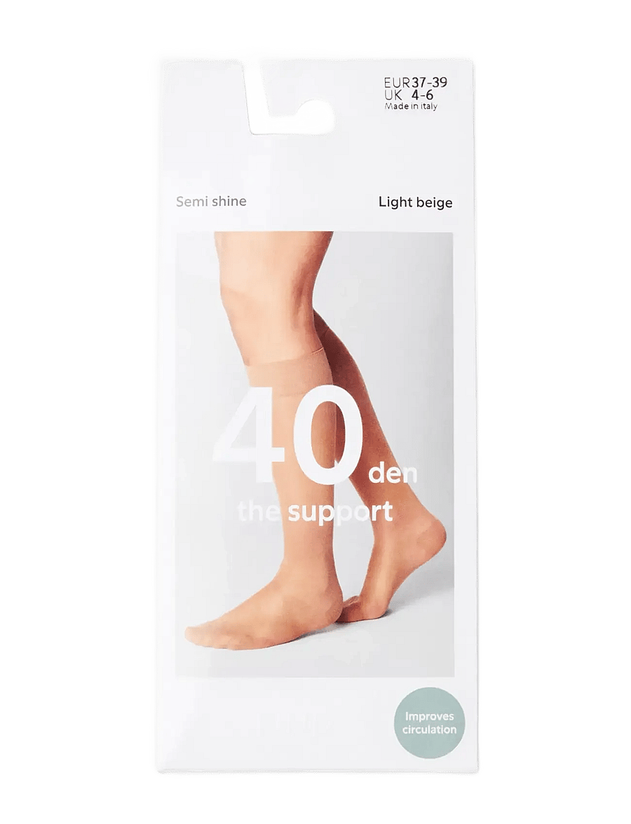 Lindex - Knee high 40 den The support - knæstrømper - light beige - 4