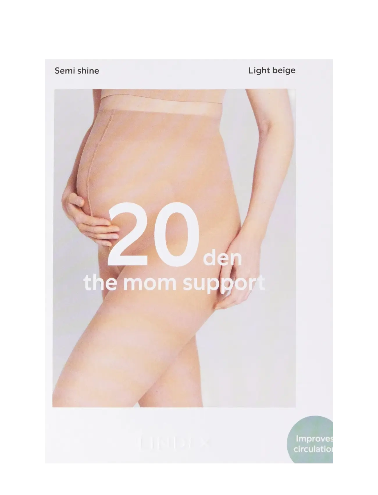 Lindex MOM Medium support semi shine tights 20 denier - undertøj - light beige - Ventetøj - LIGHT BEIGE / beige