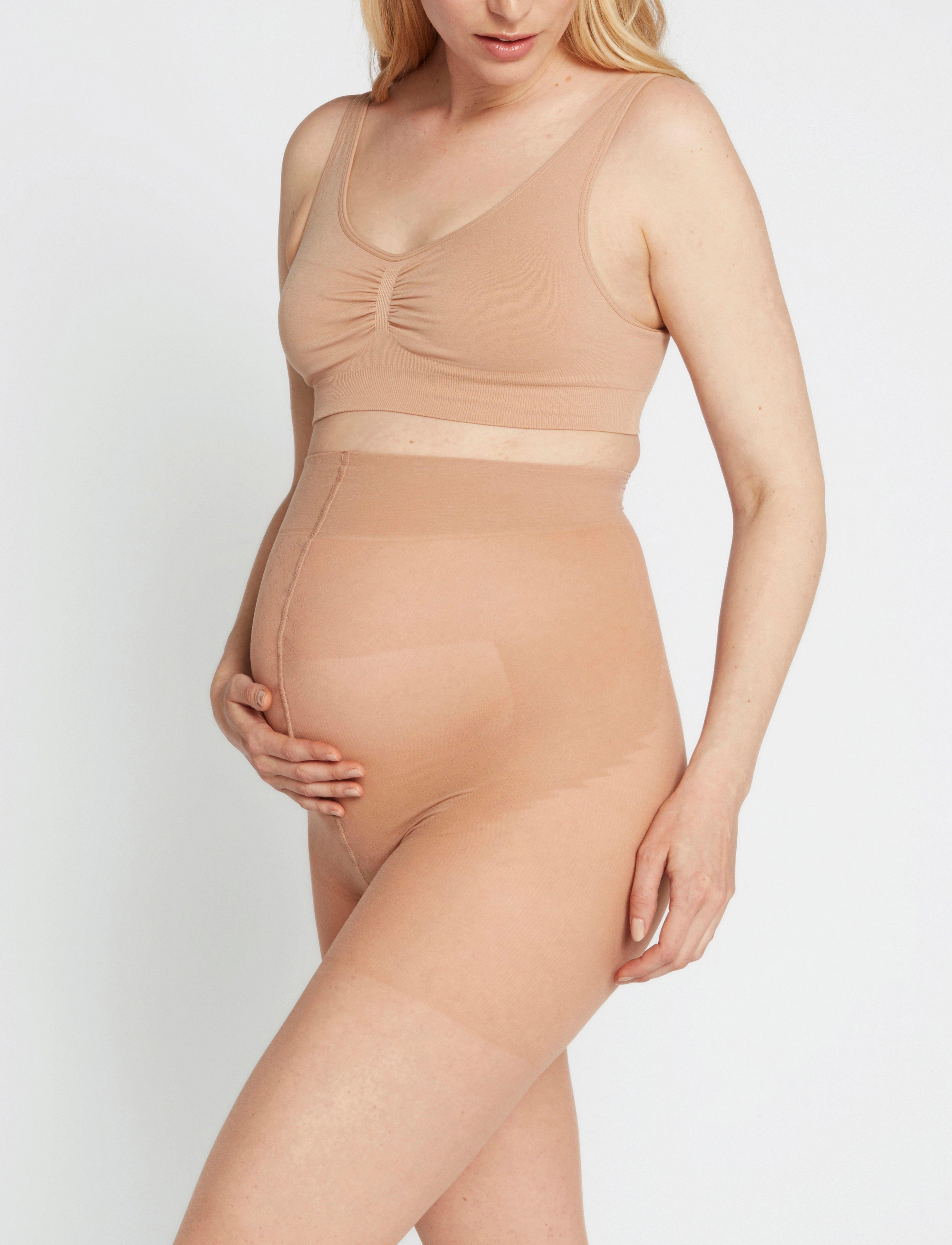Lindex Mom Medium Support Semi Shine Tights 20 Denier, Kvinder, Graviditets Støttestrømpebukser, Beige, Str: S