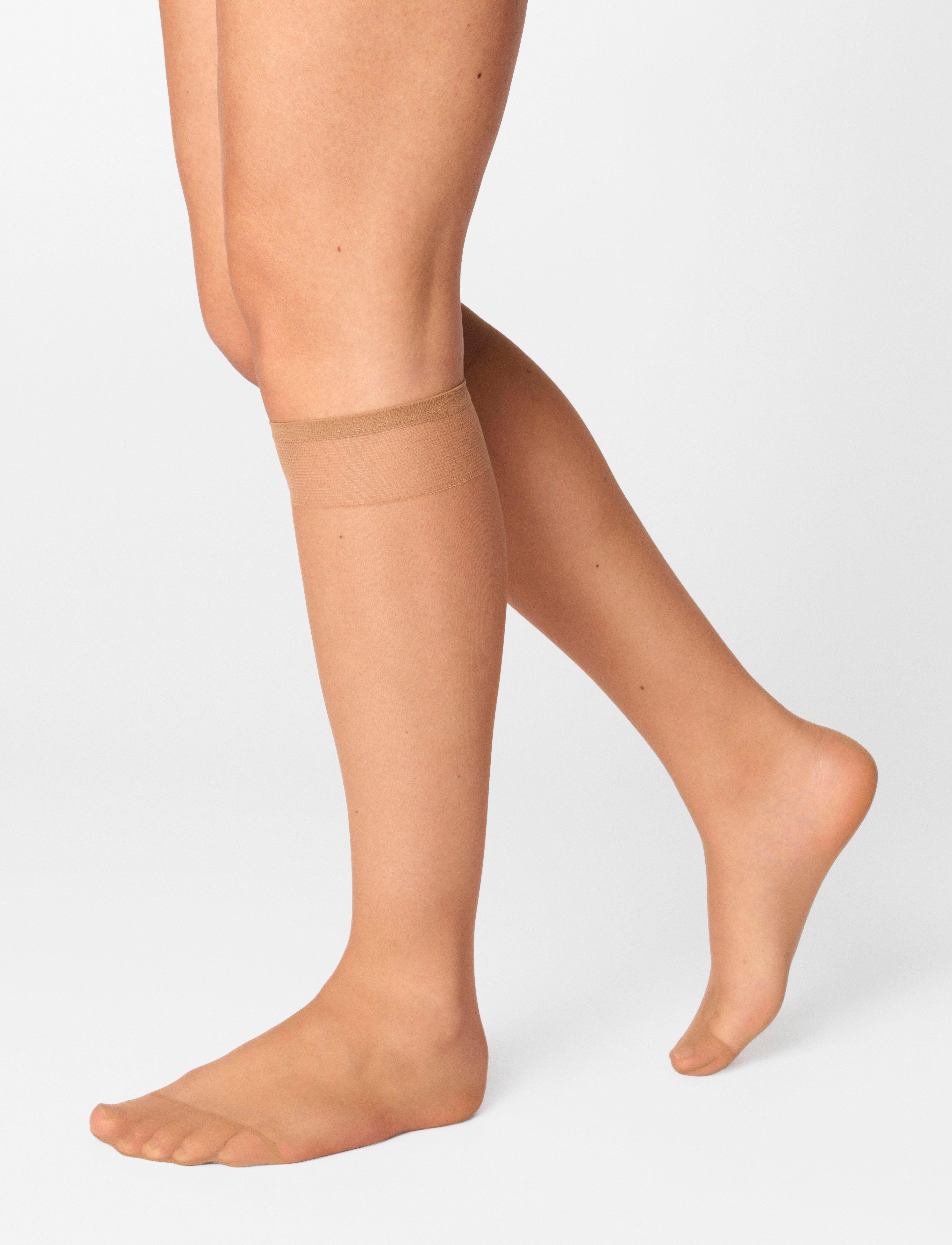 Lindex 4-pack knee-high socks 20 denier - Sokid - BEIGE / beige
