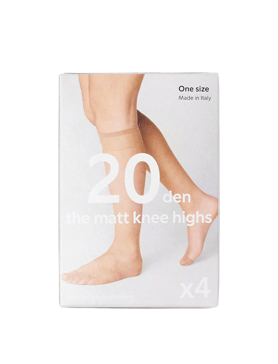 Lindex - 4-pack knee-high socks 20 denier - kniestrümpfe - beige - 2