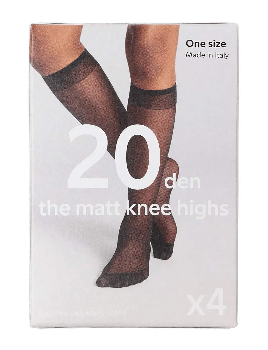 Lindex - 4-pack knee-high socks 20 denier - kniestrümpfe - black - 1