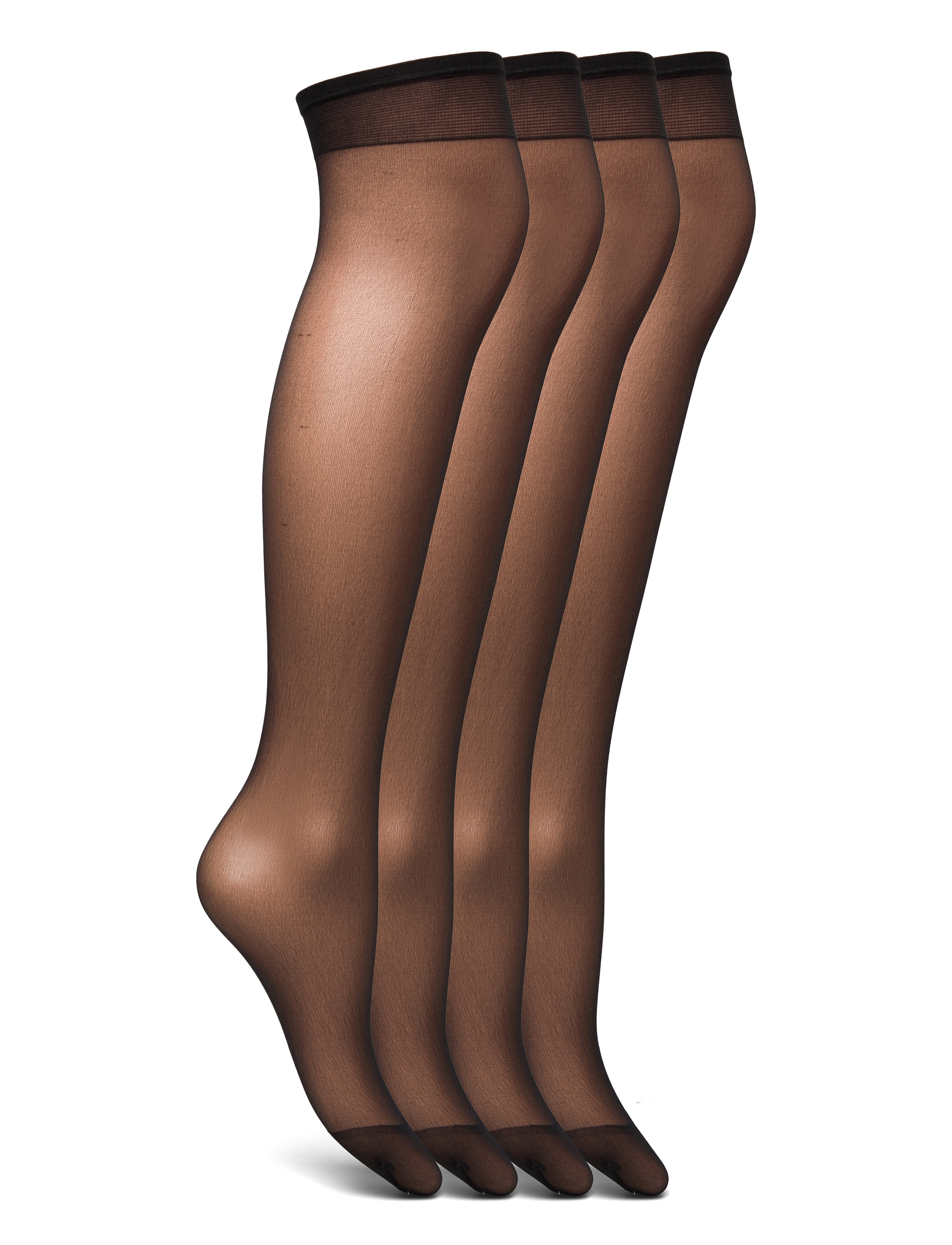 Lindex - 4-pack knee-high socks 20 denier - knæstrømper - black - 4